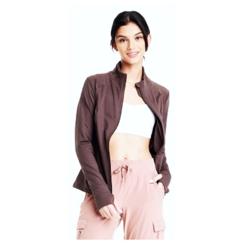 All in Motion : size : M : chocolate brown full-zip up activewear workout jacket